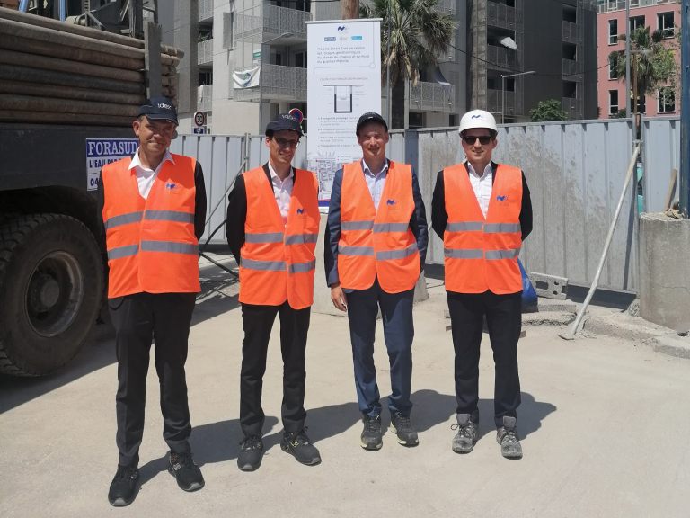 Equipe Idex visite le chantier du réseau de chaleur Nice Méridia