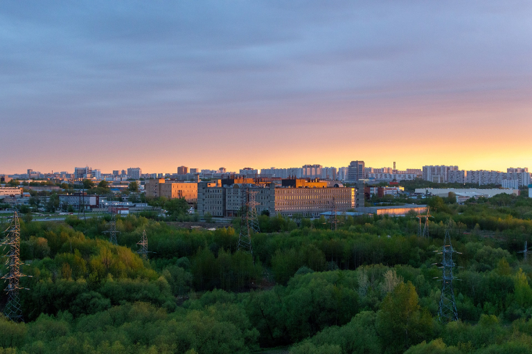 ville coucher de soleil