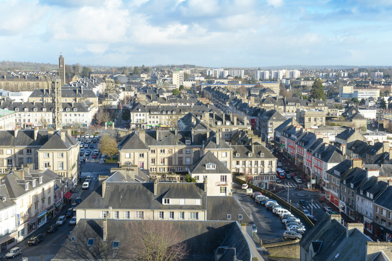 Vue aérienne de la ville de Saint Lô