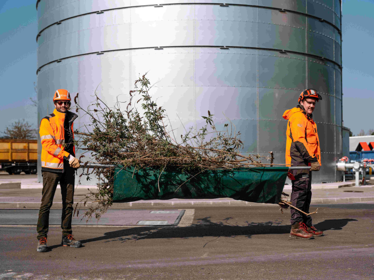 les collaborateurs d'IDEX ont participé à un chantier nature participatif sur le centre de valorisation énergétique de Villers-Saint-Paul